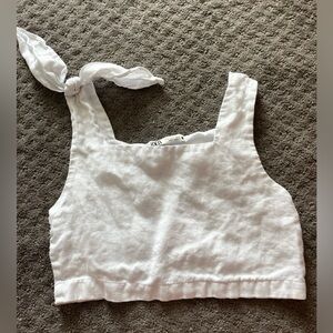 White Zara Linen Crop Top!